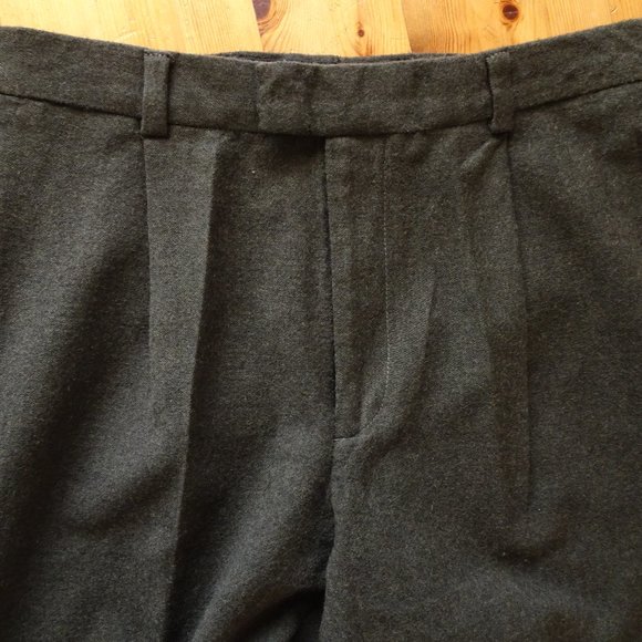 VINTAGE EDDIE BAUER MENS AKA WOOL DRESS PANTS SIZE 33W Dark Brown - Picture 9 of 9